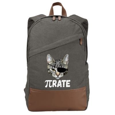 Pi Day Funny Cat Pirate Cotton Canvas Backpack