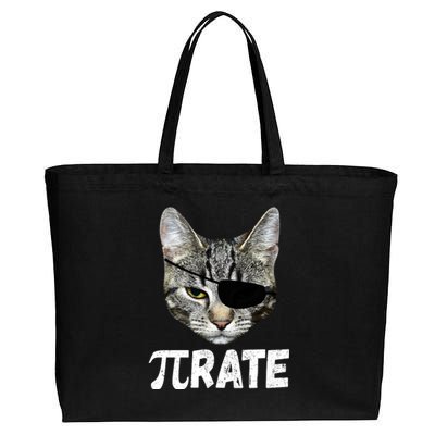 Pi Day Funny Cat Pirate Cotton Canvas Jumbo Tote