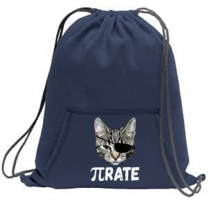 Pi Day Funny Cat Pirate Sweatshirt Cinch Pack Bag