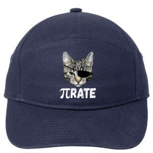 Pi Day Funny Cat Pirate 7-Panel Snapback Hat