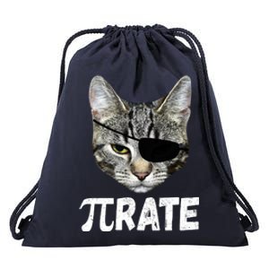 Pi Day Funny Cat Pirate Drawstring Bag