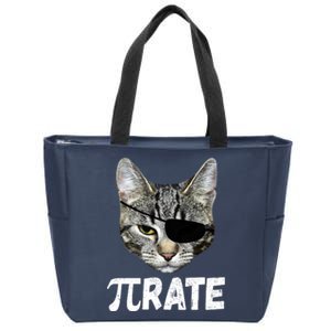 Pi Day Funny Cat Pirate Zip Tote Bag