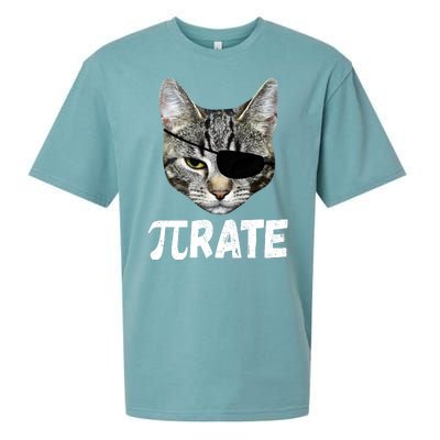 Pi Day Funny Cat Pirate Sueded Cloud Jersey T-Shirt