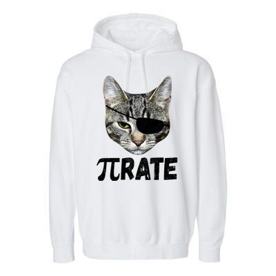 Pi Day Funny Cat Pirate Garment-Dyed Fleece Hoodie