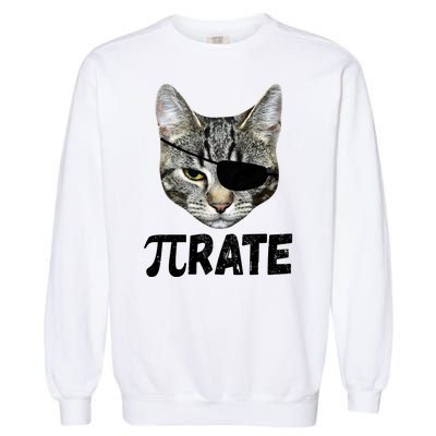 Pi Day Funny Cat Pirate Garment-Dyed Sweatshirt