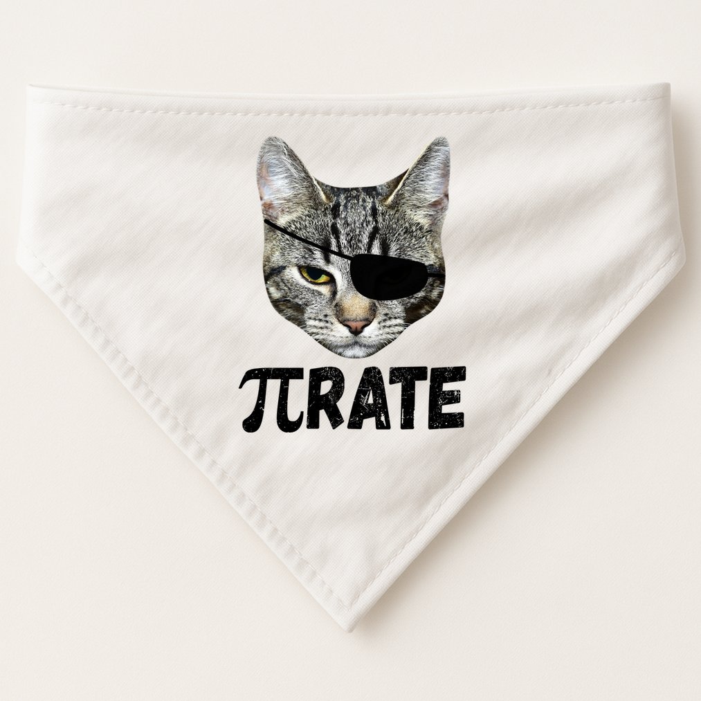 Pi Day Funny Cat Pirate USA-Made Doggie Bandana