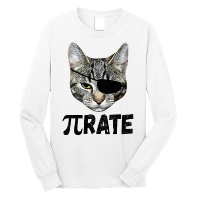 Pi Day Funny Cat Pirate Long Sleeve Shirt