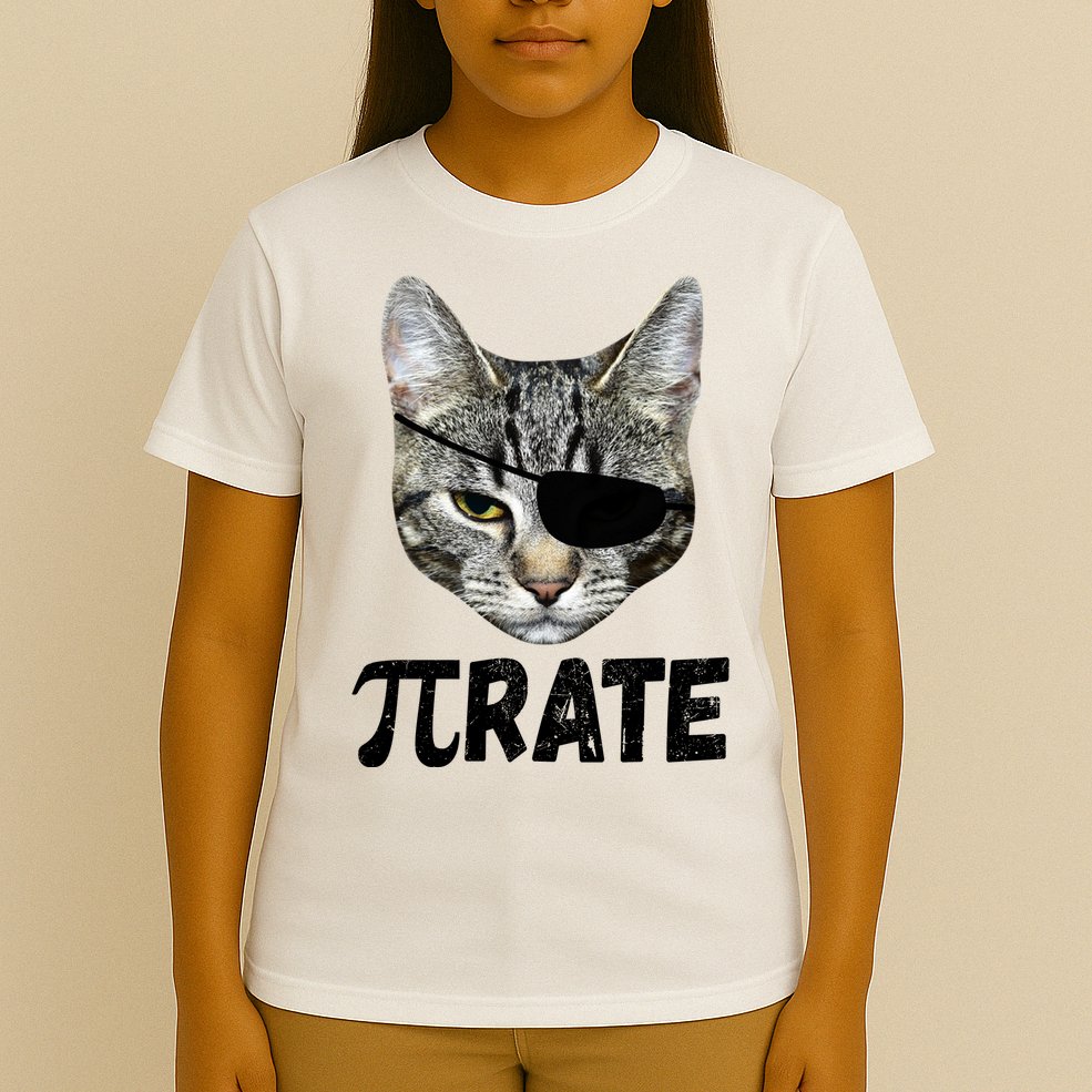 Pi Day Funny Cat Pirate T-Shirt