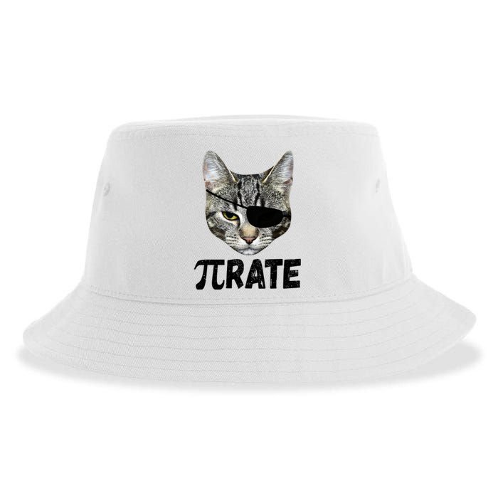 Pi Day Funny Cat Pirate Sustainable Bucket Hat