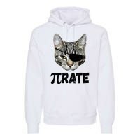 Pi Day Funny Cat Pirate Premium Hoodie