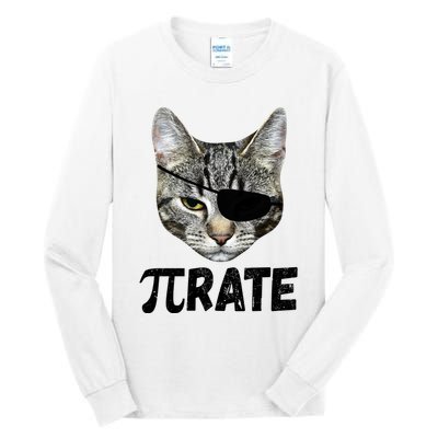Pi Day Funny Cat Pirate Tall Long Sleeve T-Shirt