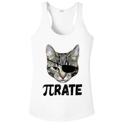 Pi Day Funny Cat Pirate Ladies PosiCharge Competitor Racerback Tank