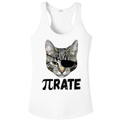 Pi Day Funny Cat Pirate Ladies PosiCharge Competitor Racerback Tank