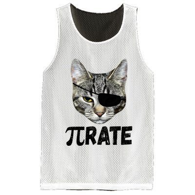 Pi Day Funny Cat Pirate Mesh Reversible Basketball Jersey Tank