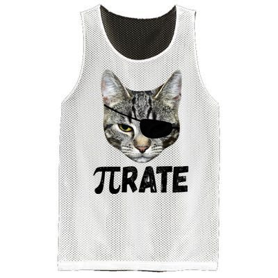 Pi Day Funny Cat Pirate Mesh Reversible Basketball Jersey Tank