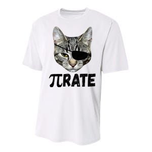 Pi Day Funny Cat Pirate Performance Sprint T-Shirt