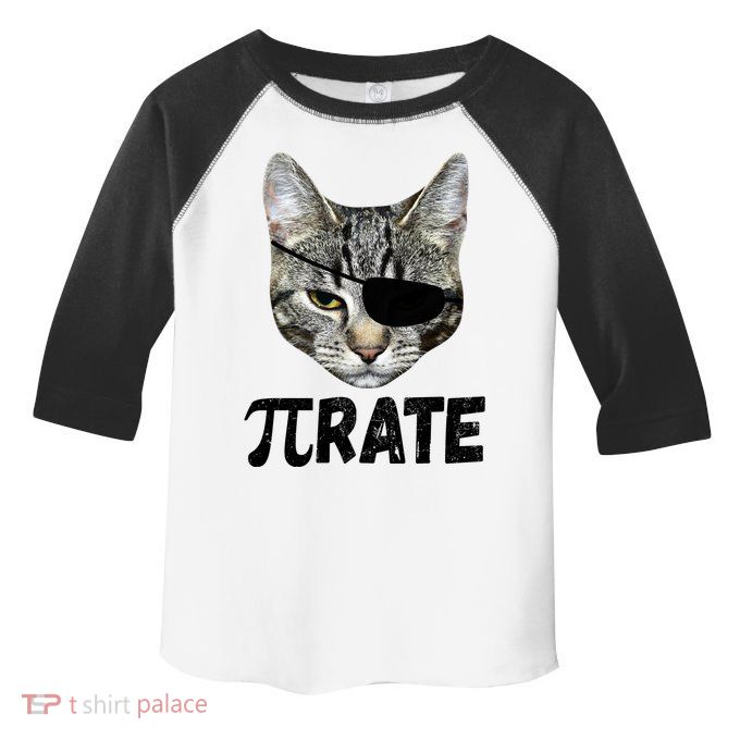 Pi Day Funny Cat Pirate Toddler Fine Jersey T-Shirt