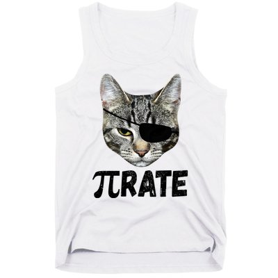 Pi Day Funny Cat Pirate Tank Top