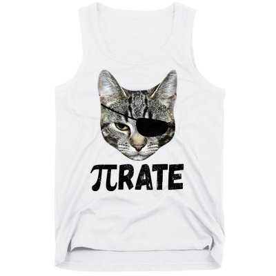 Pi Day Funny Cat Pirate Tank Top