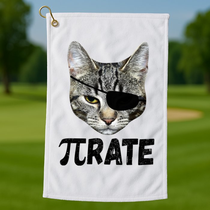 Pi Day Funny Cat Pirate Golf Towel