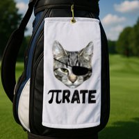 Pi Day Funny Cat Pirate Golf Towel