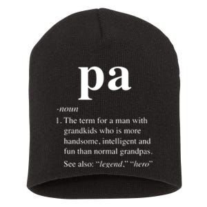 Pa Definition Funny Noun Grandpa Defined Father's Day Short Acrylic Beanie