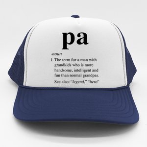 Pa Definition Funny Noun Grandpa Defined Father's Day Trucker Hat