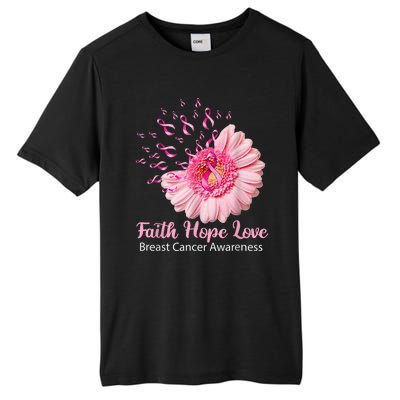 Pink Daisy Flower Faith Hope Love Breast Cancer Awareness Tall Fusion ChromaSoft Performance T-Shirt