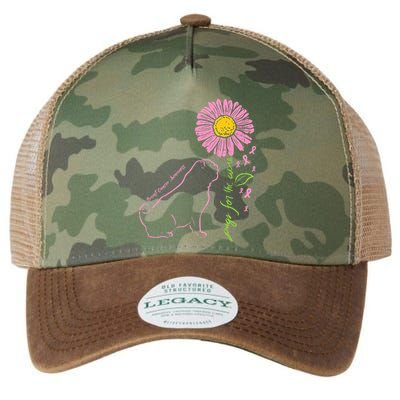 Pug Dog Flower Paw Cure Breast Cancer Awareness Support Gift Legacy Tie Dye Trucker Hat