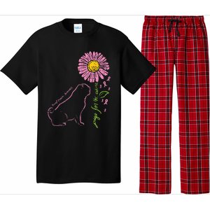 Pug Dog Flower Paw Cure Breast Cancer Awareness Support Gift Pajama Set