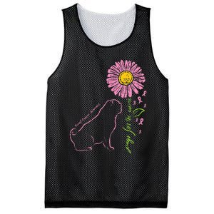 Pug Dog Flower Paw Cure Breast Cancer Awareness Support Gift Mesh Reversible Basketball Jersey Tank