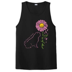 Pug Dog Flower Paw Cure Breast Cancer Awareness Support Gift PosiCharge Competitor Tank