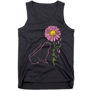 Pug Dog Flower Paw Cure Breast Cancer Awareness Support Gift Tank Top