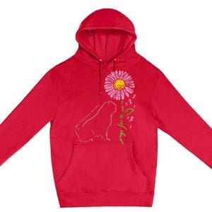 Pug Dog Flower Paw Cure Breast Cancer Awareness Support Gift Premium Pullover Hoodie