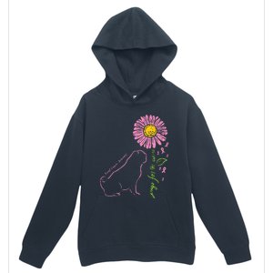 Pug Dog Flower Paw Cure Breast Cancer Awareness Support Gift Urban Pullover Hoodie