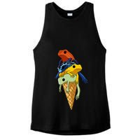 P.O.I.S.O.N Dart Frogs Ice Cream Ladies PosiCharge Tri-Blend Wicking Tank