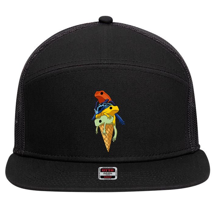 P.O.I.S.O.N Dart Frogs Ice Cream 7 Panel Mesh Trucker Snapback Hat