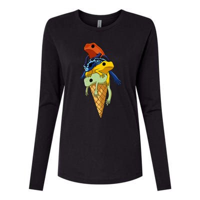 P.O.I.S.O.N Dart Frogs Ice Cream Womens Cotton Relaxed Long Sleeve T-Shirt