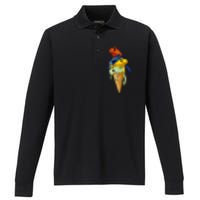 P.O.I.S.O.N Dart Frogs Ice Cream Performance Long Sleeve Polo