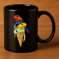 P.O.I.S.O.N Dart Frogs Ice Cream 11oz C Handle Ceramic Mug