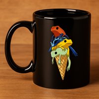 P.O.I.S.O.N Dart Frogs Ice Cream 11oz C Handle Ceramic Mug