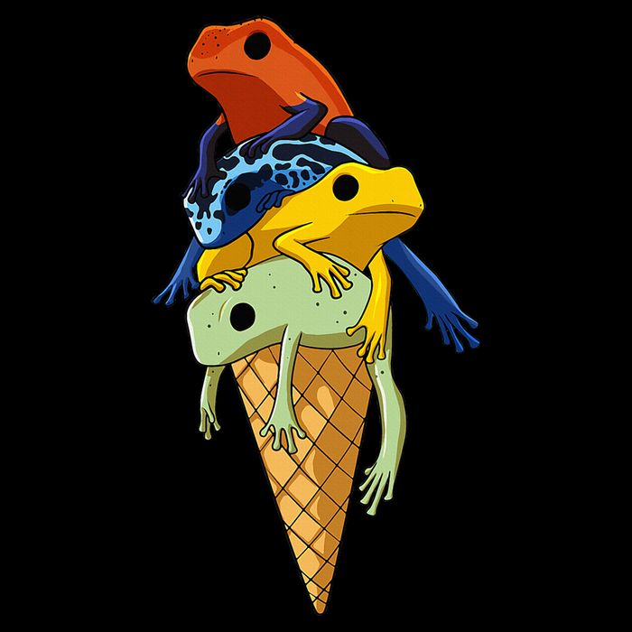 P.O.I.S.O.N Dart Frogs Ice Cream Flat Bill Trucker Hat