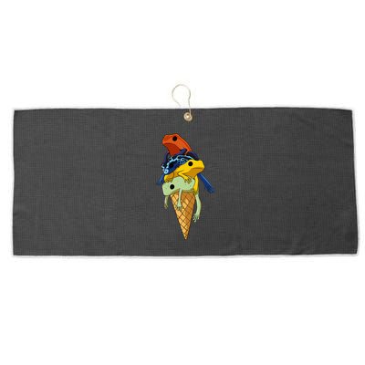 P.O.I.S.O.N Dart Frogs Ice Cream Large Microfiber Waffle Golf Towel