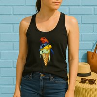 P.O.I.S.O.N Dart Frogs Ice Cream Womens Tank Top