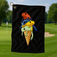 P.O.I.S.O.N Dart Frogs Ice Cream Golf Towel
