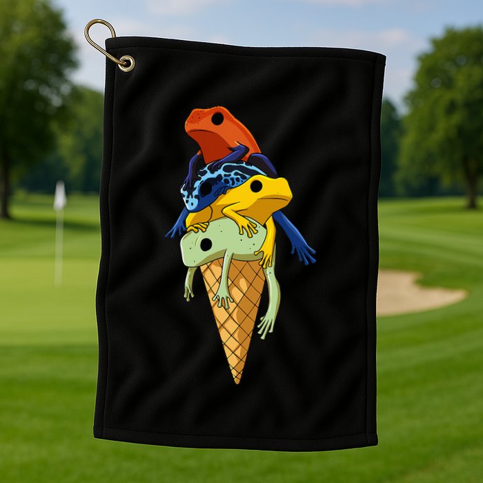 P.O.I.S.O.N Dart Frogs Ice Cream Golf Towel