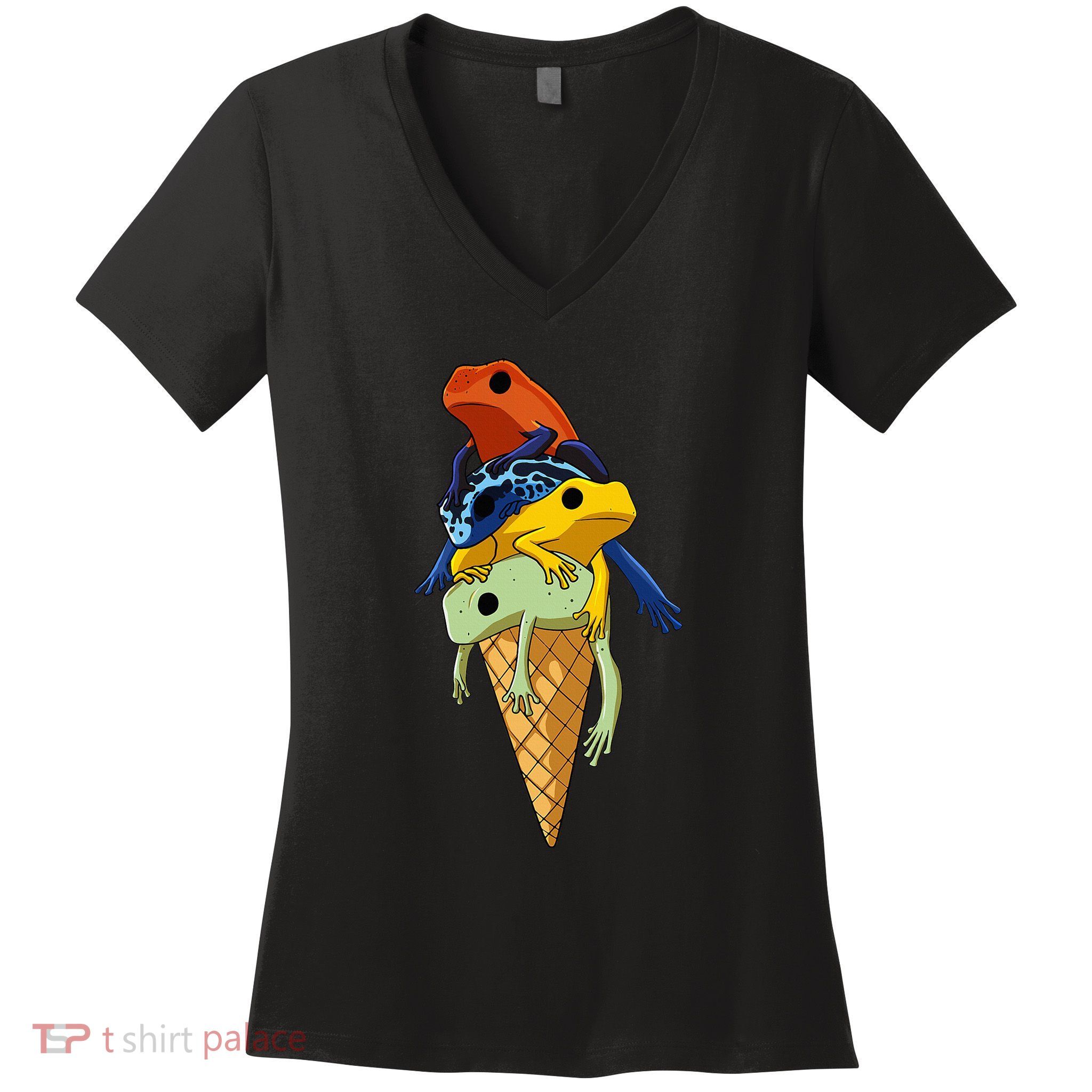 P.O.I.S.O.N Dart Frogs Ice Cream Women's V-Neck T-Shirt