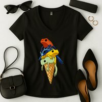 P.O.I.S.O.N Dart Frogs Ice Cream Women's V-Neck T-Shirt