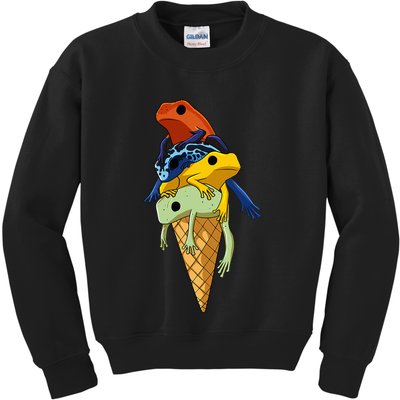 P.O.I.S.O.N Dart Frogs Ice Cream Kids Sweatshirt