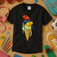 P.O.I.S.O.N Dart Frogs Ice Cream Kids T-Shirt